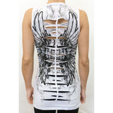2278 Women's Angel Wings White V Neck Top