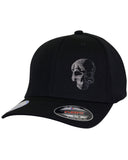 CLOSEOUT Medium Two-Tone Skull - Black "Never Fade" Fitted Cap