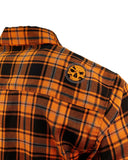 The "Harvest" Orange, Black & Gray Flannel (Hidden Snap Collars)