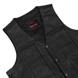 Men's Ten Pocket Utility Black Vest - TALL