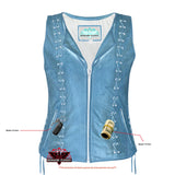 Women's Brown Zippered Vest with Lacing Details