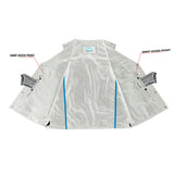 Men's Black Leather Vest with Side Laces and Smart Access Pockets