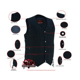 Men's Ten Pocket Denim Utility Vest - TALL