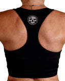 Black Reflective Logos Ultra Premium Racerback Sports Bra