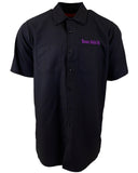 SHORT SLEEVE Men's Embroidered Shop Shirt - Purple Logo