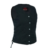 Women's Denim Longer Body ¾ Vest - Side Laces