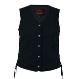 Women's Denim Longer Body ¾ Vest - Side Laces