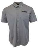 Micro-Perforated, Stretch Embroidered Button-Up