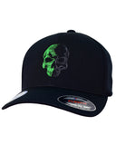 Black Flexfit Never Fade Two-Tone Skull Fitted Cap