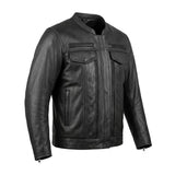 Rampage Men's Naked Cowhide Leather Motorcycle Jacket