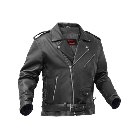 Freedom Rider Black Men's Leather Jacket – Eagle Embossed