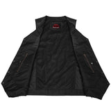 Men's Ten Pocket Utility Black Vest - TALL