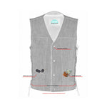 Men's Rough Rub-Off Raw Finish Broken Gray Denim Vest
