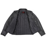 Classic Star Black Men's Leather Motorcycle Jacket – Adjustable Fit