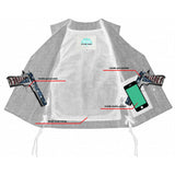 Women's Rough Rub-Off Raw Finish Broken Gray Denim Vest
