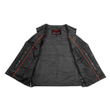Ella Women's leather motorcycle vest -  Black