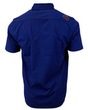 Micro-Perforated, Stretch Embroidered Button-Up