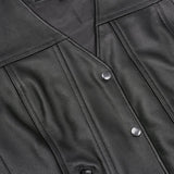 Ella Women's leather motorcycle vest -  Black
