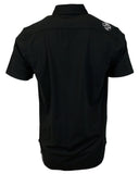 Micro-Perforated, Stretch Embroidered Button-Up