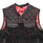 49/51 Wolf Pack - Men's Leather/Canvas Motorcycle Vest (Limited Edition)