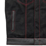 49/51 Wolf Pack - Men's Leather/Canvas Motorcycle Vest (Limited Edition)