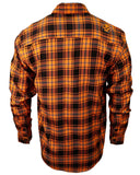 The "Harvest" Orange, Black & Gray Flannel (Hidden Snap Collars)