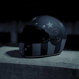 D.O.T. & ECE Daytona Retro Full Face Motorcycle Helmet: Vintage Style for Men, Women, & Youth - W/ Captain America Stealth