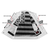 Mens's Leather Motorcycle Vest with Scoop Collar & USA Flag