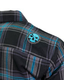 The "Redemption" Flannel - Teal, Black & Gray (Hidden Snap Collar)
