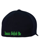 Black Flexfit Never Fade Two-Tone Skull Fitted Cap
