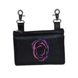 Black Leather Ladies Clip on Bag