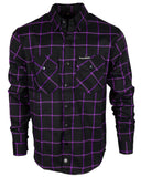 Closeout - The "Raven" Black & Purple Flannel (Hidden Snap Collars)