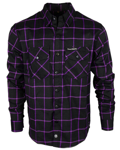 Closeout - The "Raven" Black & Purple Flannel (Hidden Snap Collars)