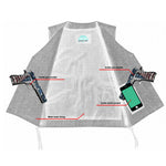 Men's Rough Rub-Off Raw Finish Broken Gray Denim Vest