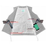 Men's Rough Rub-Off Raw Finish Broken Gray Denim Vest