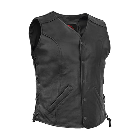 Clara Women's leather motorcycle vest