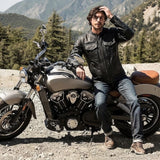 Rampage Men's Naked Cowhide Leather Motorcycle Jacket