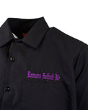 SHORT SLEEVE Men's Embroidered Shop Shirt - Purple Logo