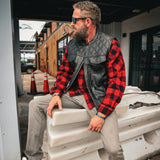 Black Diamond  - Mens Premium Leather Diamond Stitch Club Vest