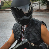 Black Diamond  - Mens Premium Leather Diamond Stitch Club Vest