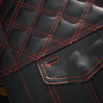 Red Diamond - Mens Premium Leather Diamond Stitch Club Vest