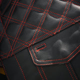 Red Diamond - Mens Premium Leather Diamond Stitch Club Vest