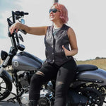 Lilly- Ladies Purple Leather Vest
