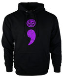 Semicolon Unisex Black & Purple Hoodie