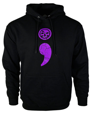 Semicolon Unisex Black & Purple Hoodie
