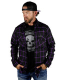 Closeout - The "Raven" Black & Purple Flannel (Hidden Snap Collars)