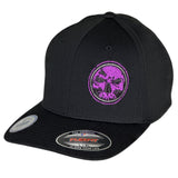 Flexfit "Never Fade" Black Hat - Purple Circle Skull