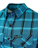 The "Survivor" Teal Flannel (Hidden Snap Collars)
