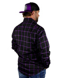 Closeout - The "Raven" Black & Purple Flannel (Hidden Snap Collars)