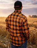 The "Harvest" Orange, Black & Gray Flannel (Hidden Snap Collars)